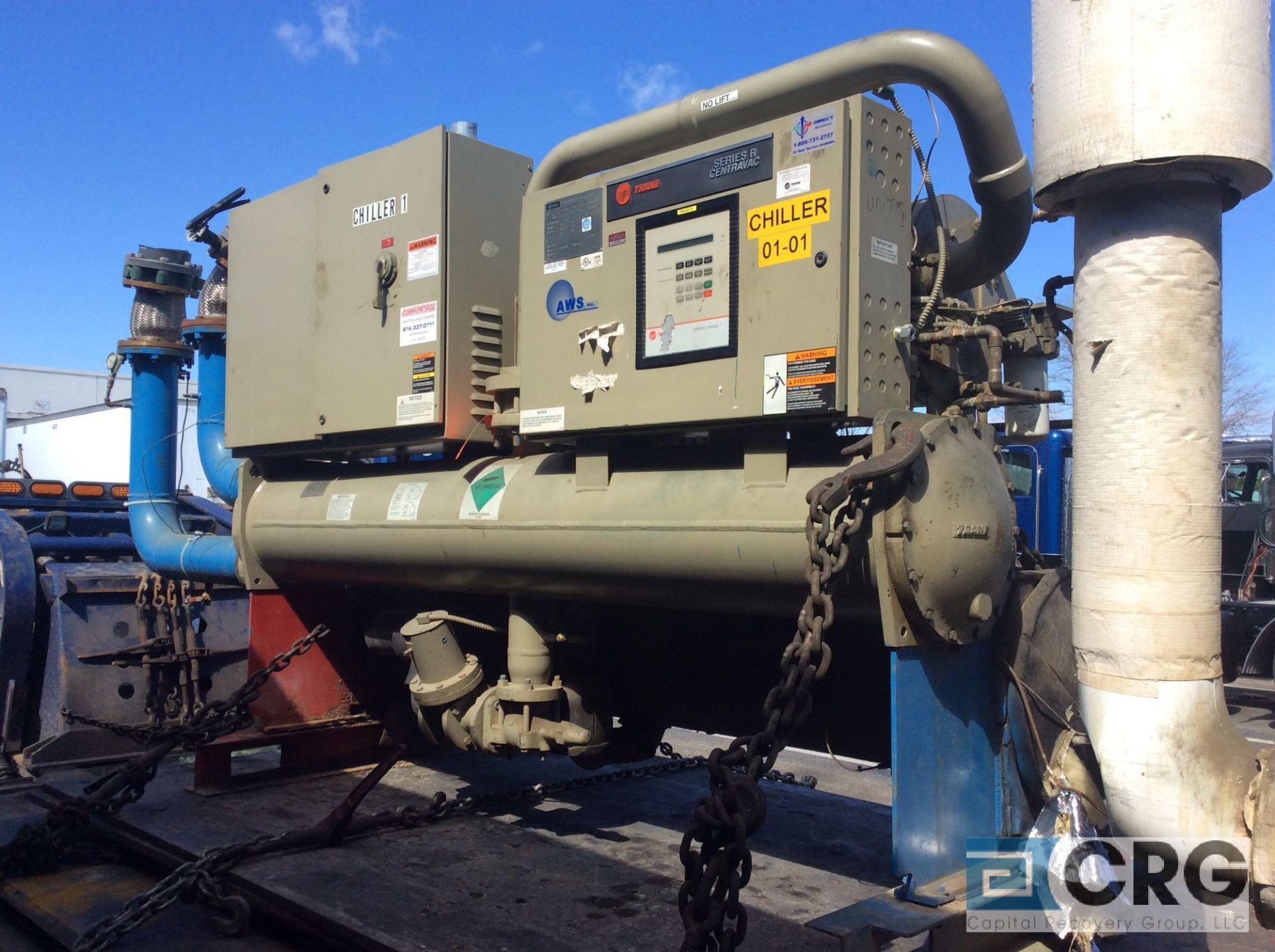 2000 Trane 150 Ton Chiller, mn RTHB150FMF00NW0000UNN3LF2LF000U0, sn U00F08450,235 lb charge, 460 - Image 2 of 5