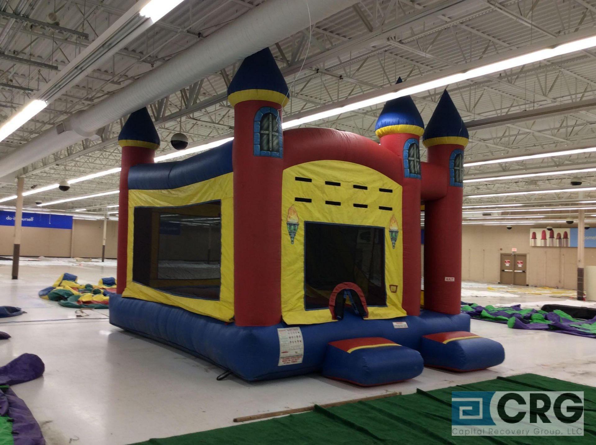 Castle type inflatable bounce house, with blower. - Image 2 of 6