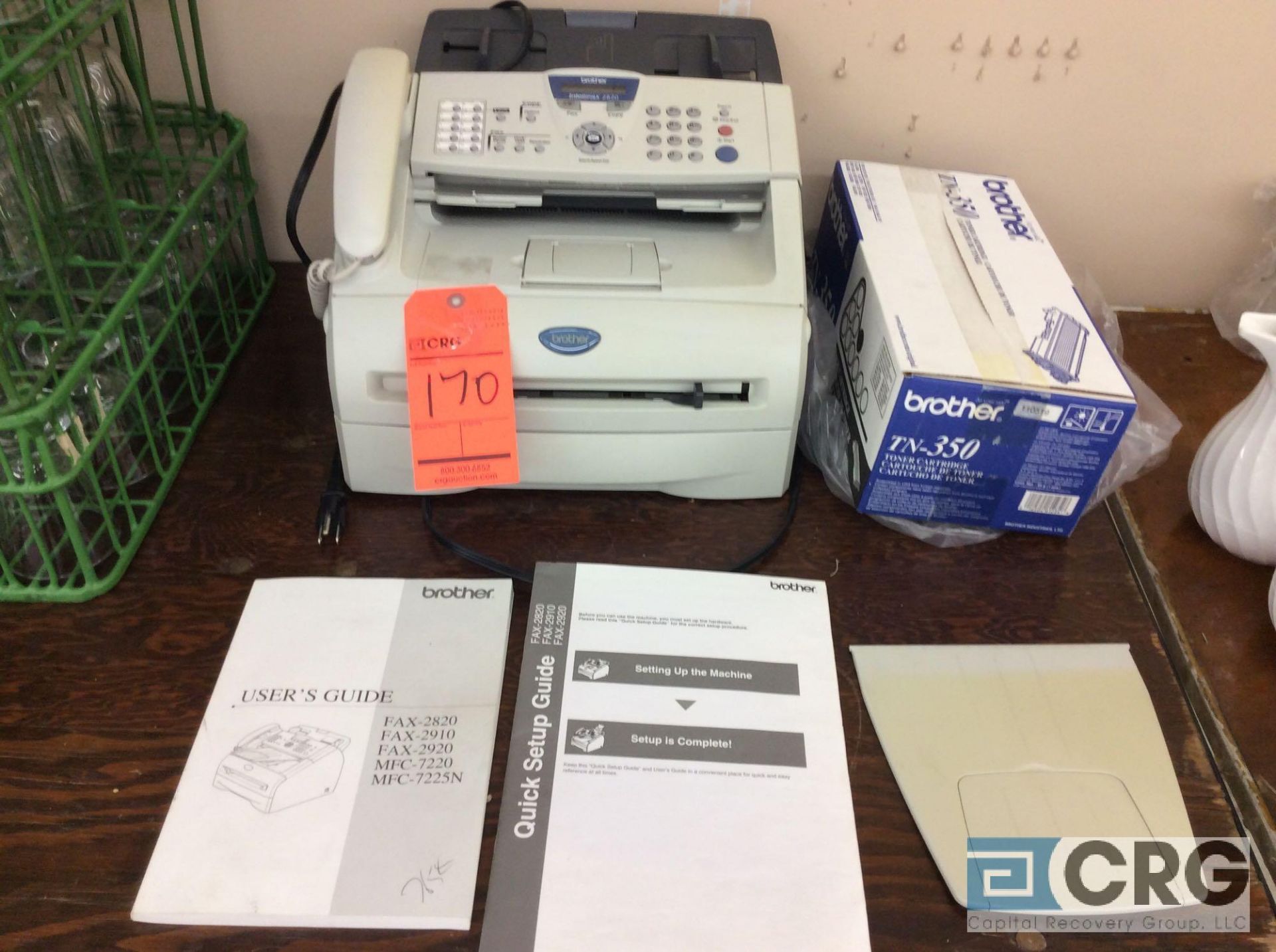 Brother Intellifax 2820 copier, fax machine, with manuals and replacement toner cartridge.