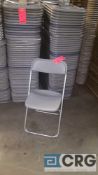 Lot of (100) assorted aluminum frame with plastic seat, folding chairs.