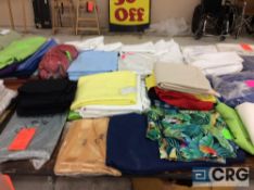 Lot of assorted linens, contents of (5) tables.