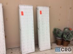 Lot of (4) white resin, 6' high, trifold screens.