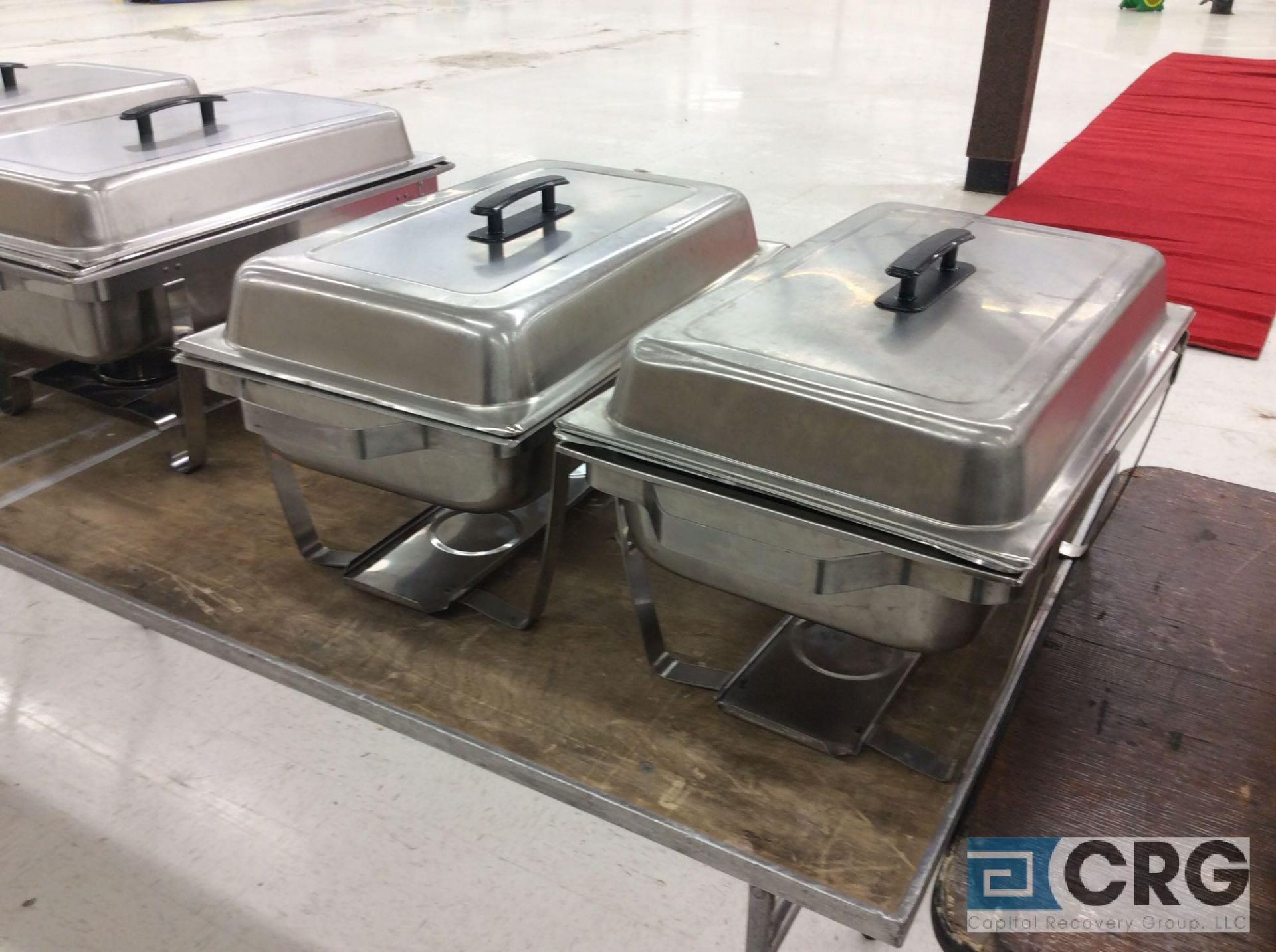 Lot of (2) assorted SS chafers, each with stand, warming pan, food pan insert, and cover. - Image 2 of 2
