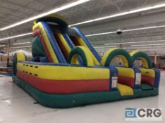 Fun slide obstacle course inflatable bounce house, with blower.