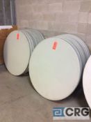 Lot of (20) assorted 48" diameter folding leg resin top tables.