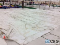 Aztec 20' x 40' white tent top, top only. Buyer is responsible to fold for removal. Photos show