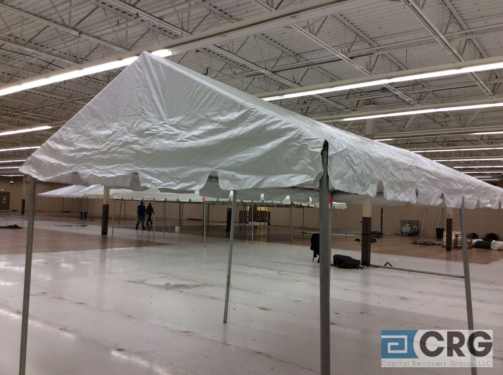 Central 2" adonized aluminum 10' x 20 frame tent, as is, no ropes or stakes, buyer is responsible - Image 3 of 5