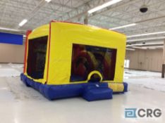 Indoor Combo bounce house, includes basketball hoop, climb and slide and pop up obstacles, with