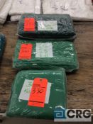 Lot of (6) assorted table cloths, (4) hunter green, 60" x 120", (2) Kelly green, 60" x 120", and (