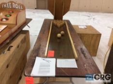 Bowling carnival game with wood case, table not included.