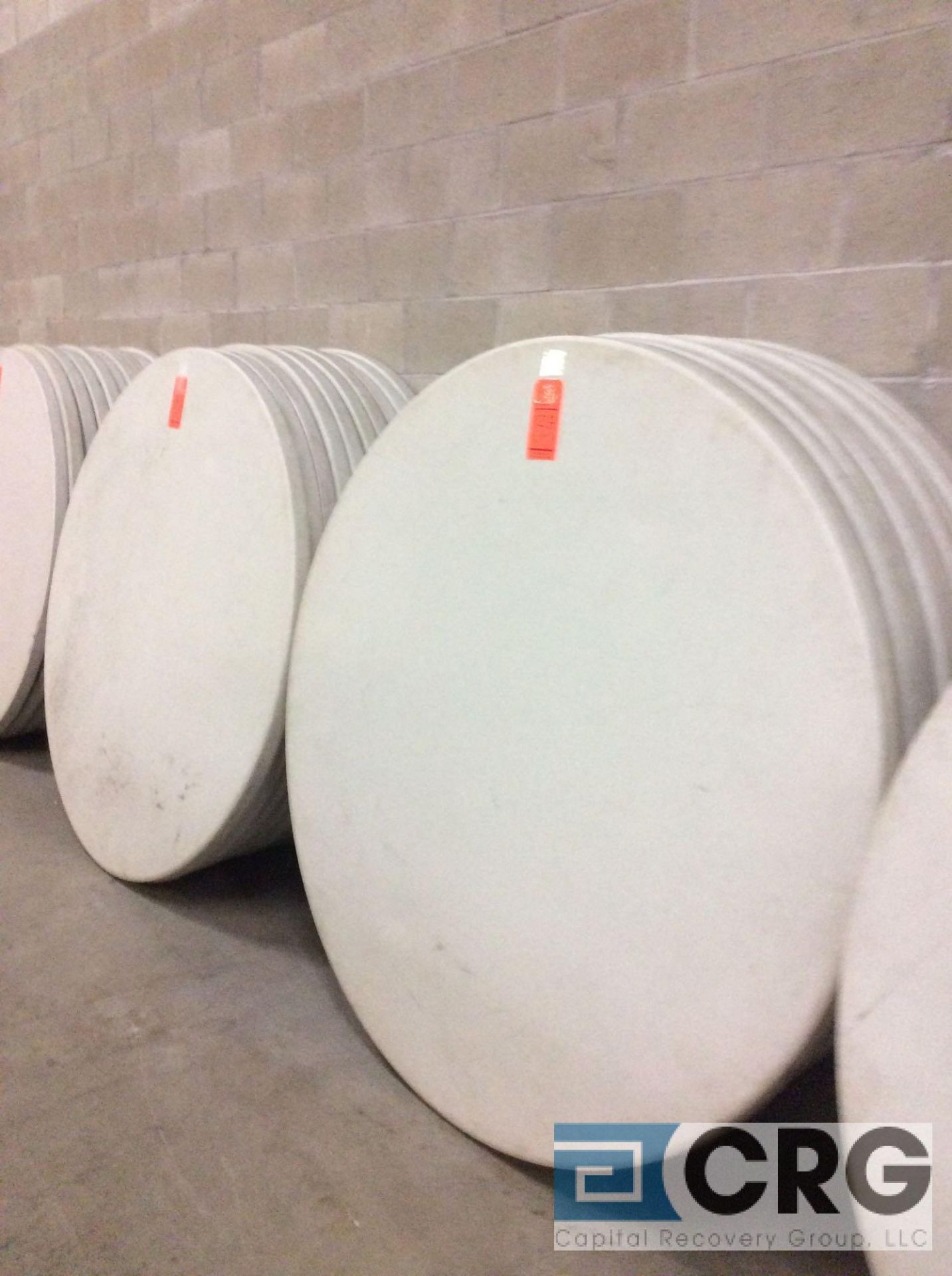 Lot of (20) assorted 60" diameter folding leg resin top tables.