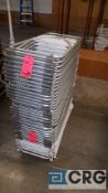 Lot of (37) assorted white metal frame with plastic seat folding chairs.