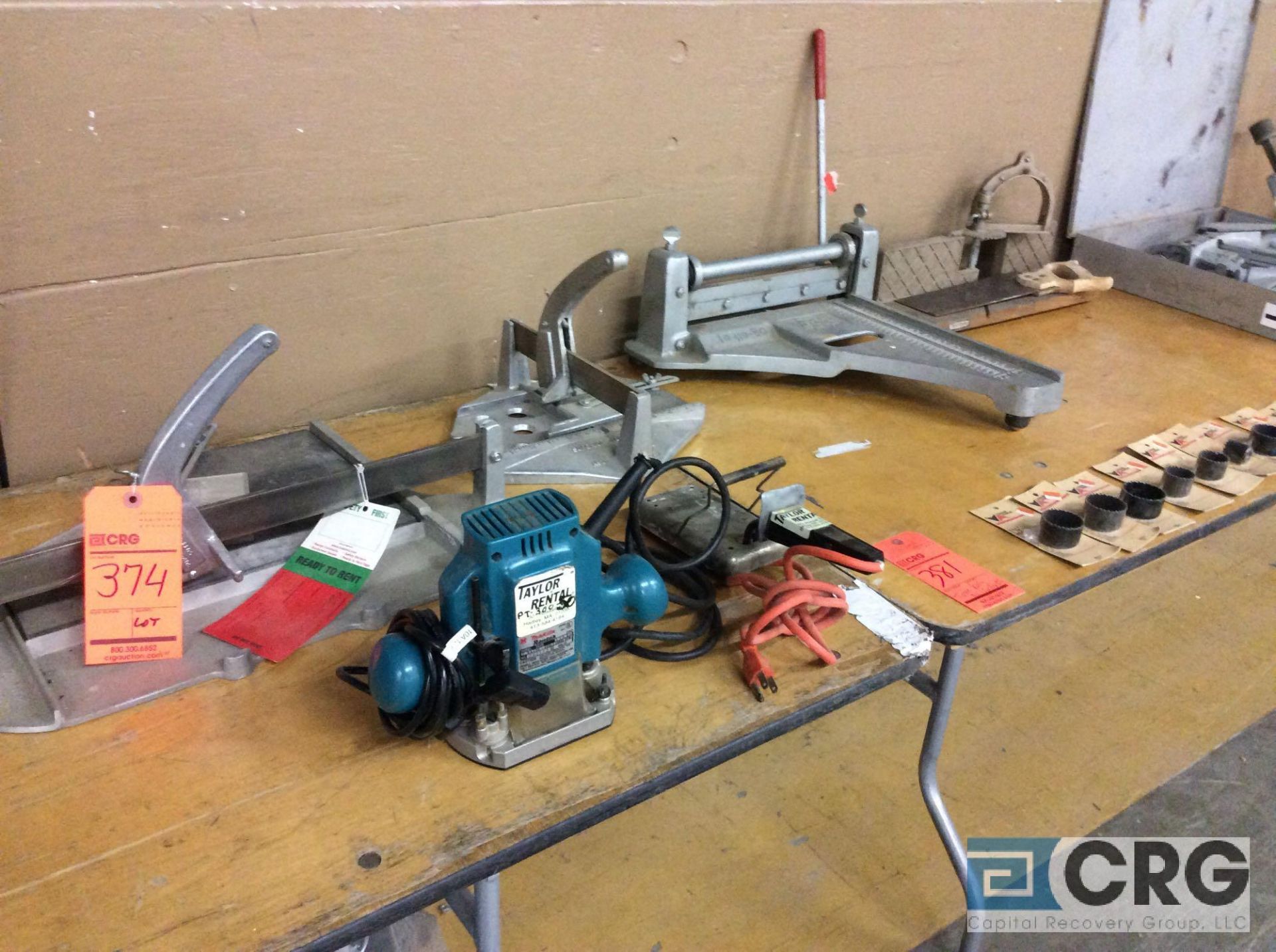 Lot of assorted tools, including (2) Porta -nailers, (1) manual miter saw, (3) assorted manual - Image 2 of 5