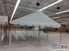 Central 2" adonized aluminum 20' x 20' frame tent, as is, no ropes or stakes, buyer is responsible