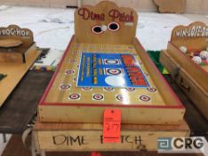 Dime Pitch carnival game with wood case.