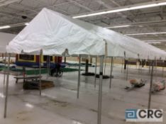 Central 2" adonized aluminum 10' x 20' frame tent, as is, no ropes or stakes, buyer is responsible