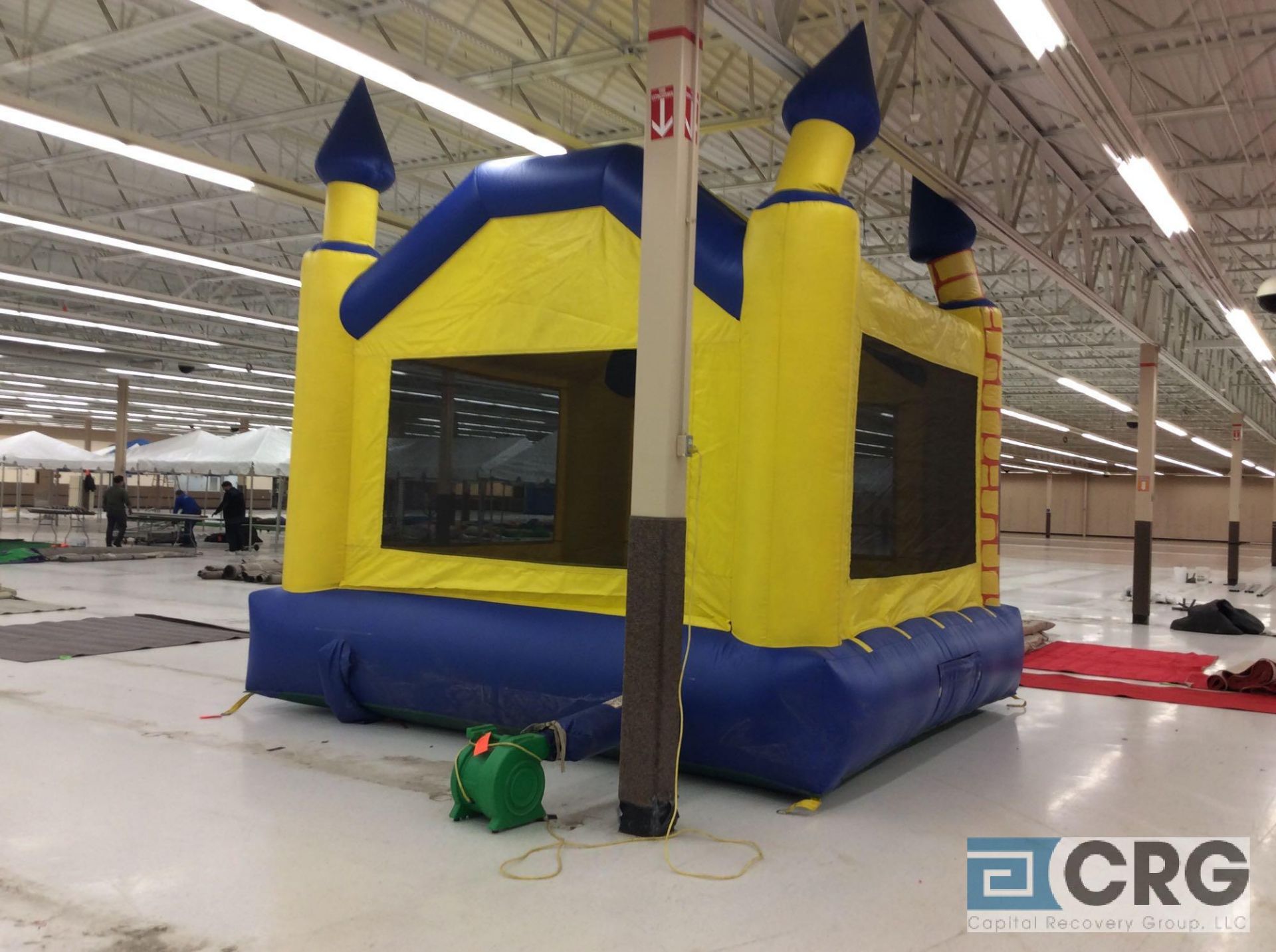 Castle type inflatable bounce house, with blower. - Image 2 of 2