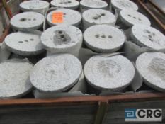 Lot of (10) granite pineapple cones, light grey polished, Heavy Duty Crate extra $75.00