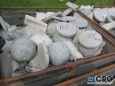Lot of (10) granite pillar balls, light grey, Heavy Duty Crate extra $75.00