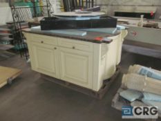 Granite top kitchen island 56 in. x 48 in., Stone Quest Will load for $30.00