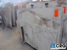 Lot of (16) assorted 3/4 in. x 70 in. x 48 in. statuary marble super white polished, 373 sq. ft.