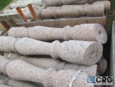Lot of (8) granite balusters, capao red, 37 in. high, Heavy Duty Crate extra $75.00