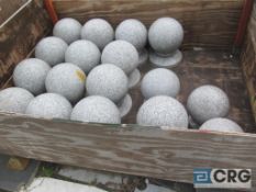 Lot of (15) granite pillar balls, light grey assorted, Heavy Duty Crate extra $75.00