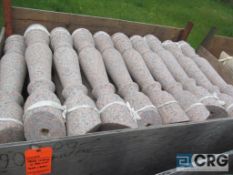 Lot of (10) capao red granite balusters. Flamed finish 37 in. x 6 in., Heavy Duty Crate extra $75.