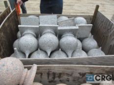 Lot of (7) granite pointed cones, light grey, Heavy Duty Crate extra $75.00