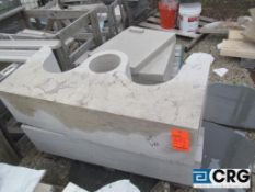 Lot of (2) limestone door frame tops, 48 in. long, Stone Quest Will load for $20.00