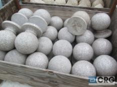 Lot of (8) granite pillar balls, rosa champagne, Heavy Duty Crate extra $75.00