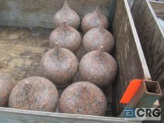 Lot of pointed granite cones, capao red, (9) polished, (2) sandblasted, Heavy Duty Crate extra $75.