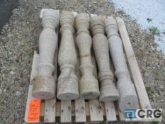 Lot of (5) granite balusters, desert gold, 34 in. high, Heavy Duty Crate extra $75.00