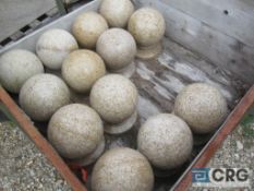 Lot of (13) granite pillar balls, desert gold, Heavy Duty Crate extra $75.00