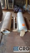 Lot of (2) assorted rolls linoleum-like flooring, new 4 ft. wide