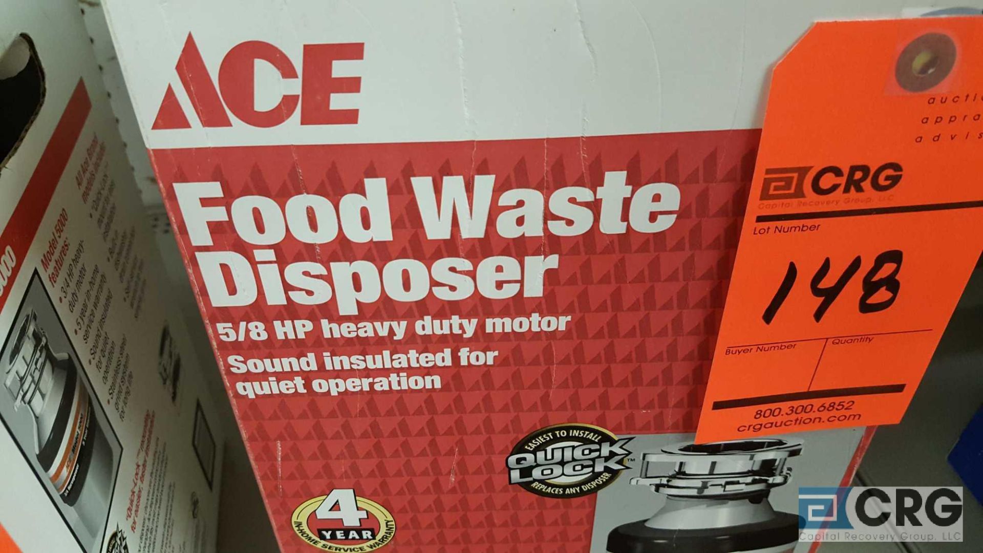 Ace 4000 food waste disposer, 5/8 HP, NEW - Image 2 of 2