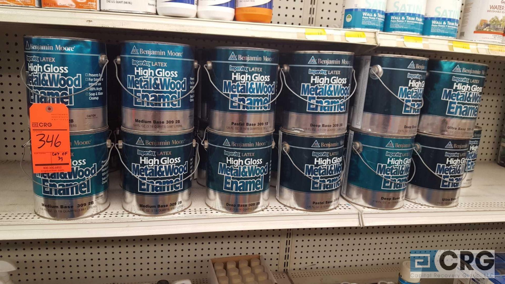 Lot of (39) gallons of Benjamin Moore enamel