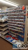 Lot of assorted plumbing supplies, etc, including brass, copper, and PVC, fittings, nipples, elbows,