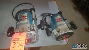 Lot of (2) assorted Makita 3612C electric routers