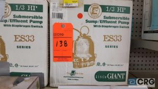 Little Giant ES33D1-10 submersible sump/effluent pump, 1/3 HP, NEW