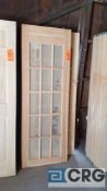 Lot of (5) assorted wood doors with glass panels