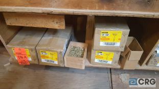 Lot of assorted brass hardware etc, including screws and hinges