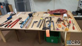 Lot of assorted hand tools, hardware, and accessories