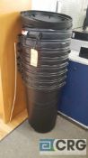 Lot of (7) 33 gal. capacity trash receptacles with lids