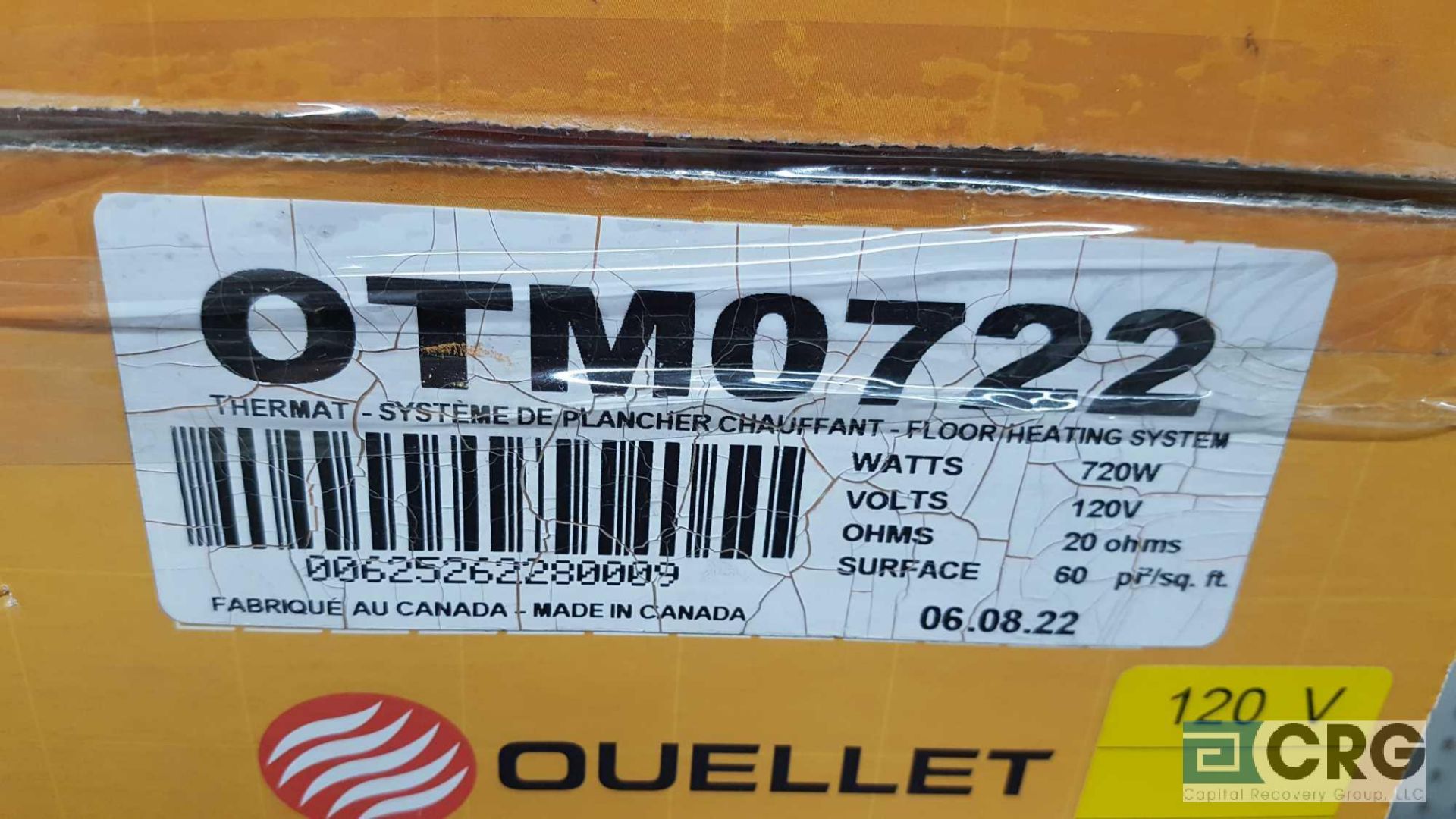 Lot of (3) packages of Thermat, floor heating systems, 720W, 120 C, 20 Ihms, 60 sq ft. - Image 4 of 4