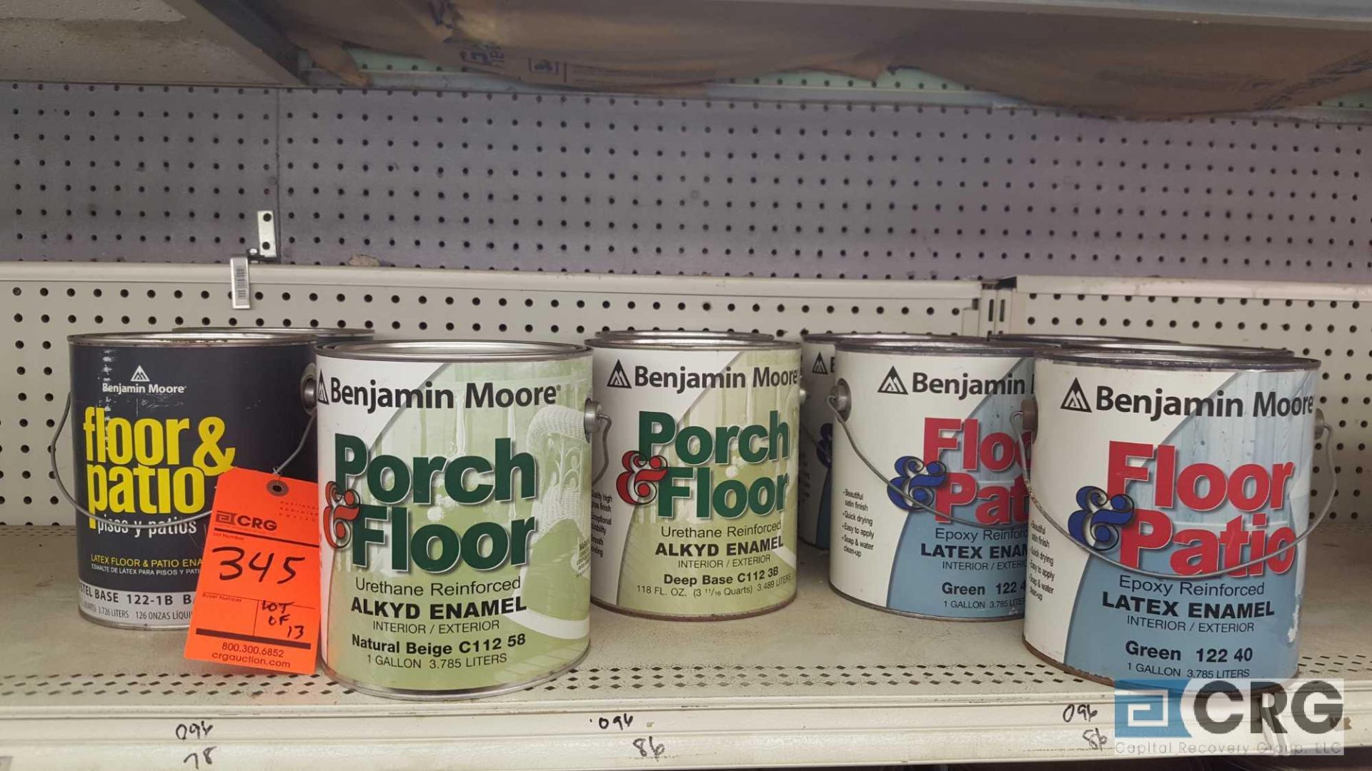 Lot of (13) gallons of Benjamin Moore enamel