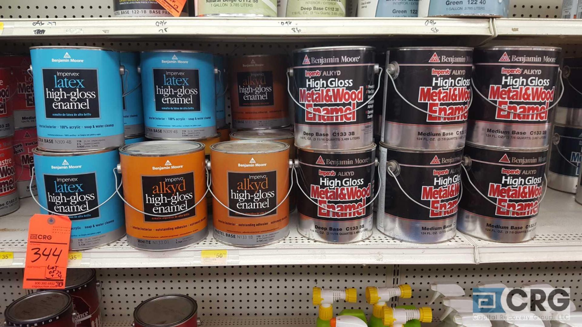 Lot of (33) gallons of Benjamin Moore enamel