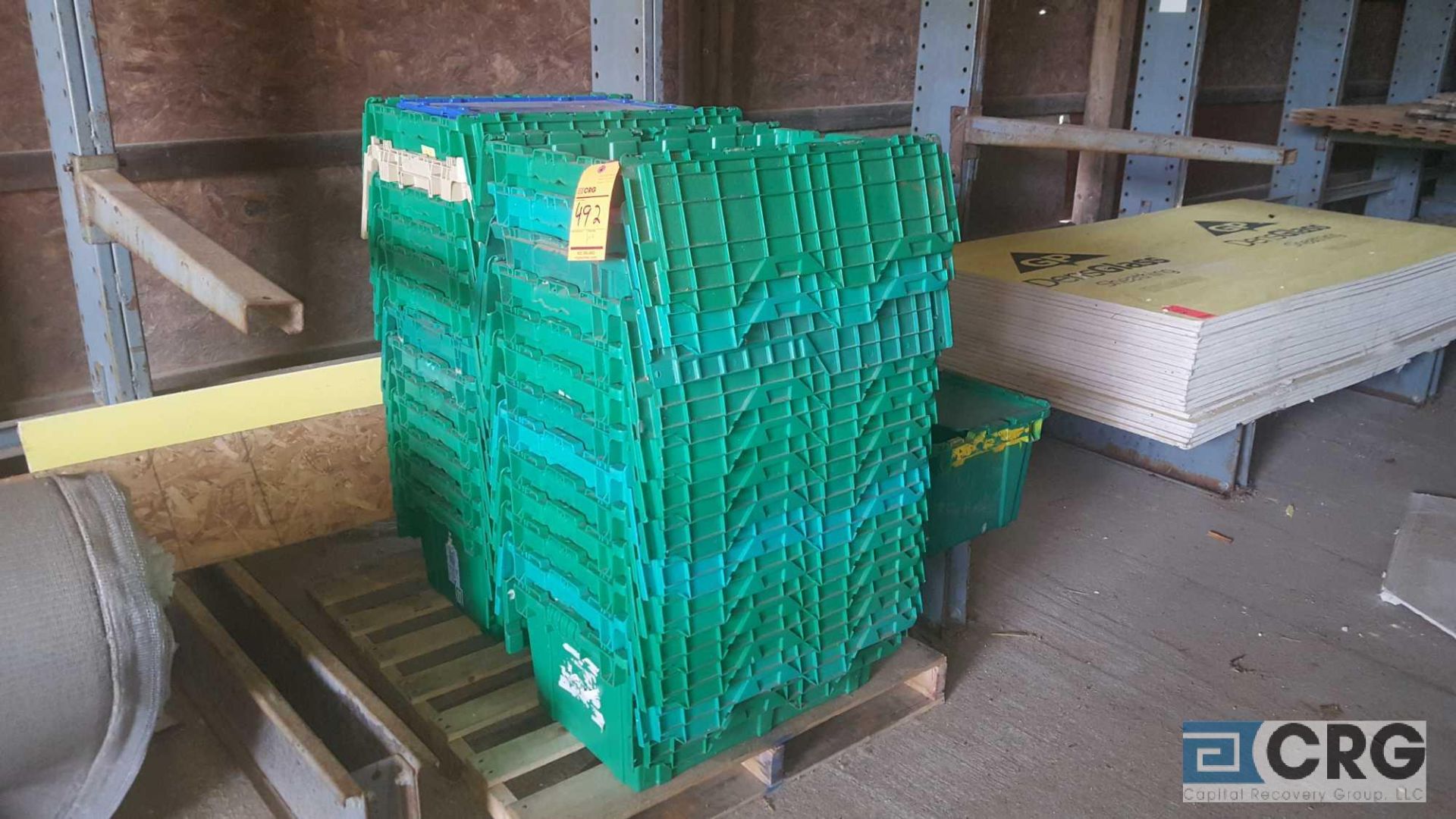 Lot of (26) plastic totes, 27 x 19 x 12 in.