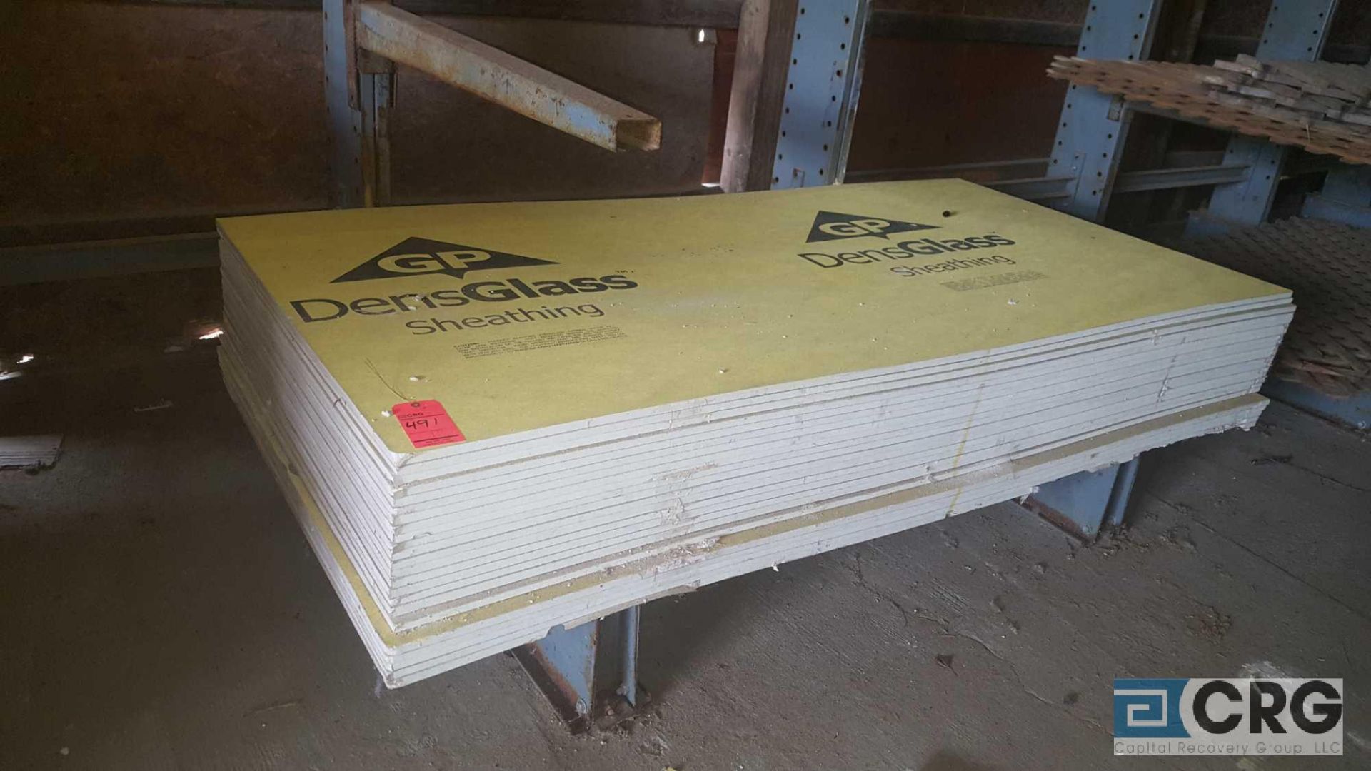 Lot of (26), 4 by 8 foot sheets, HP DensGlass, fiberglass sheeting, 5/8 in. thick.