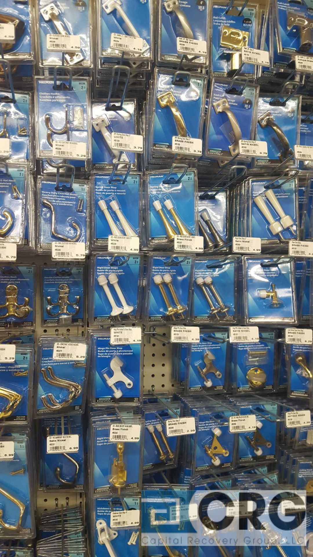 Lot of assorted hooks, door stops, hasps, peg board hooks, handles, shelf brackets etc. - Image 5 of 5